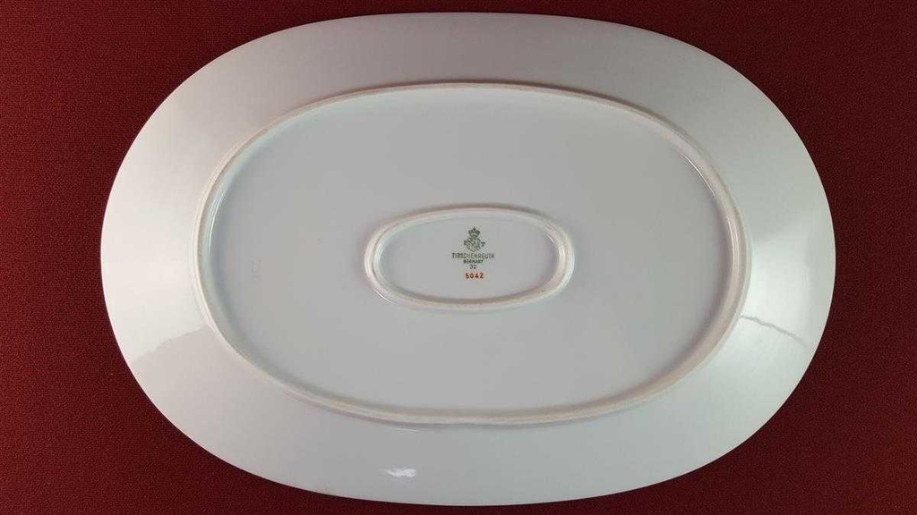 [45816127] Servierplatte Speiseplatte Fleischplatte Steakplatte Goldrand 32,5x22 cm Tirschenreuth Dekor 5042 gebraucht - sehr gut Bild 5