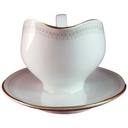 [45816129] Sauciere mit Teller Goldrand 1tlg Tirschenreuth Dekor 5042 gebraucht - sehr gut Bild 2