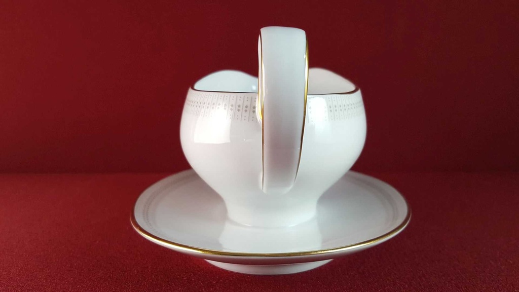 [45816129] Sauciere mit Teller Goldrand 1tlg Tirschenreuth Dekor 5042 gebraucht - sehr gut Bild 4