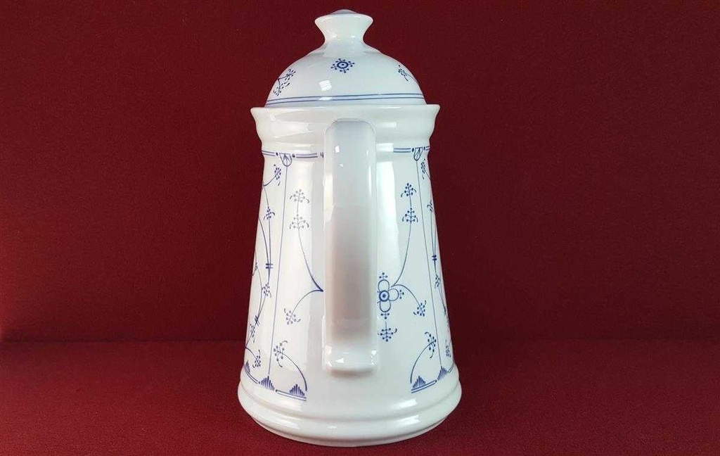 [45816147] Kaffeekanne 1,4 L Chromolit Porzellan Indisch Blau Strohblume gebraucht - defekt Bild 4