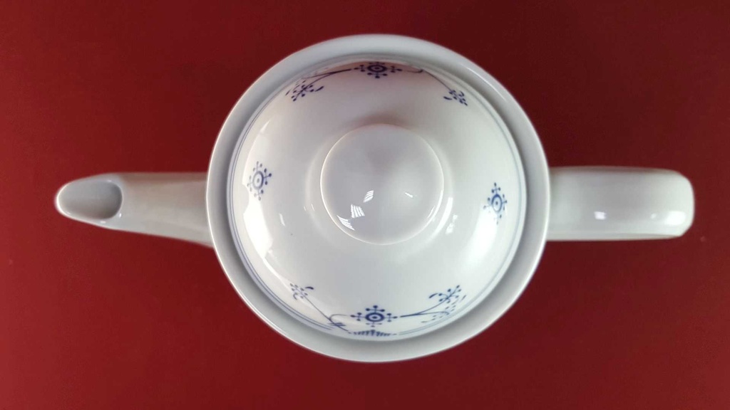[45816147] Kaffeekanne 1,4 L Chromolit Porzellan Indisch Blau Strohblume gebraucht - defekt Bild 5