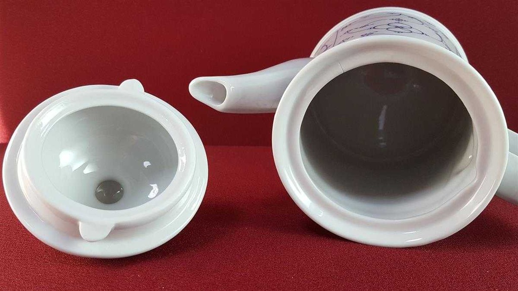 [45816147] Kaffeekanne 1,4 L Chromolit Porzellan Indisch Blau Strohblume gebraucht - defekt Bild 6