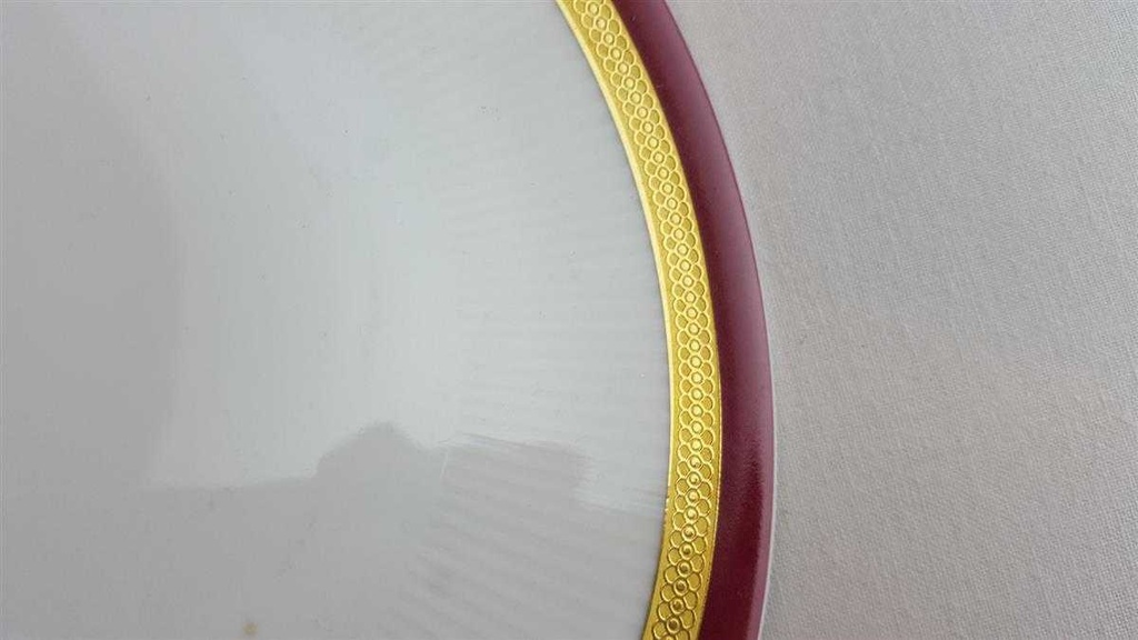 [4581618] Kuchenteller Dessertteller Frühstücksteller Goldrand 20 cm Mitterteich Form 870 Rot gebraucht - gut Bild 3