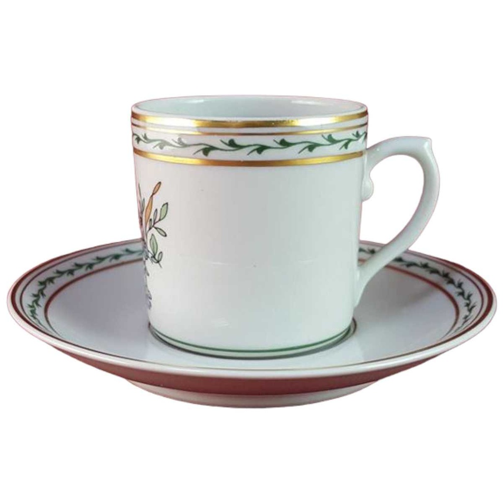 [45816187] Mokkatasse mit Untertasse Tasse Espressotasse Goldrand Vista Alegre Portugal bunte Blumen gebraucht - sehr gut Bild 2