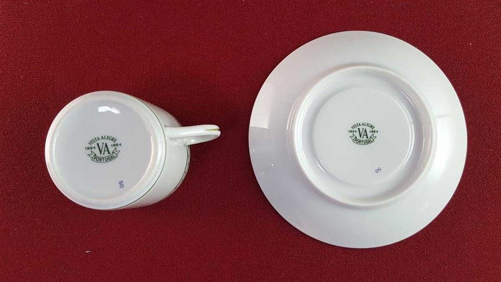 [45816187] Mokkatasse mit Untertasse Tasse Espressotasse Goldrand Vista Alegre Portugal bunte Blumen gebraucht - sehr gut Bild 6