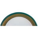 [45816189] Kuchenteller Dessertteller Frühstücksteller 19 cm Thomas Porzellan Rotunda grün mit Goldbordüre gebraucht - sehr gut Bild 2