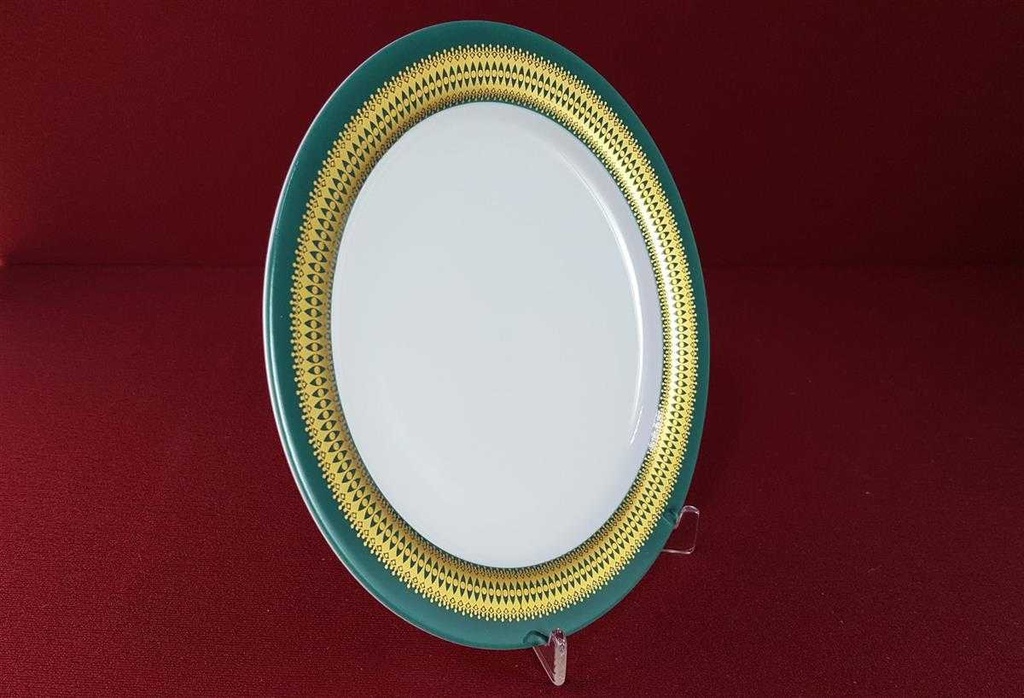 [45816189] Kuchenteller Dessertteller Frühstücksteller 19 cm Thomas Porzellan Rotunda grün mit Goldbordüre gebraucht - sehr gut Bild 3