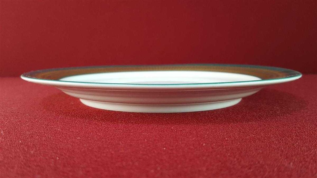 [45816189] Kuchenteller Dessertteller Frühstücksteller 19 cm Thomas Porzellan Rotunda grün mit Goldbordüre gebraucht - sehr gut Bild 4