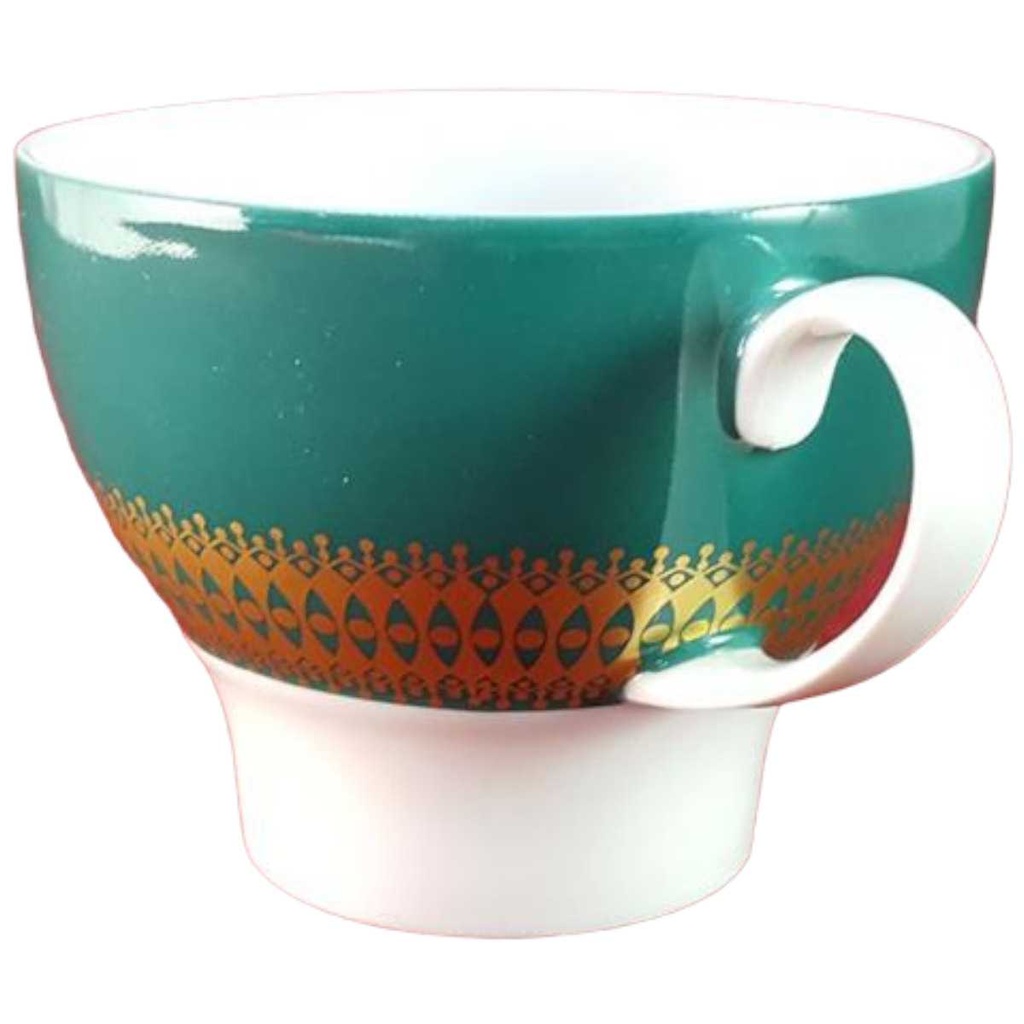 [45816190] Kaffeetasse Tasse Thomas Porzellan Rotunda grün mit Goldbordüre gebraucht - sehr gut Bild 2