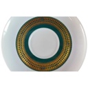 [45816191] Untertasse für Kaffee 14,3 cm Thomas Porzellan Rotunda grün mit Goldbordüre gebraucht - gut Bild 2