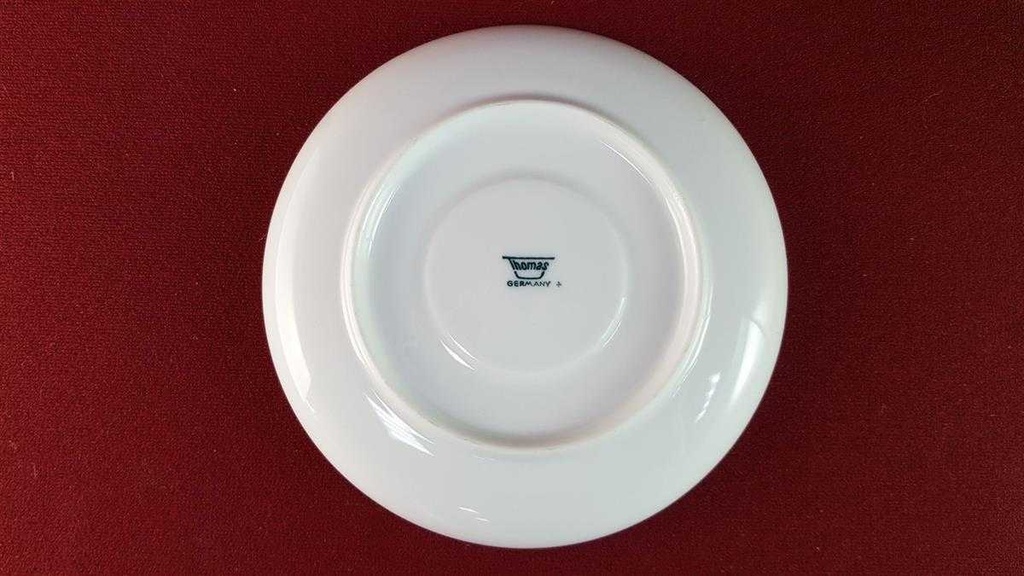 [45816191] Untertasse für Kaffee 14,3 cm Thomas Porzellan Rotunda grün mit Goldbordüre gebraucht - gut Bild 5