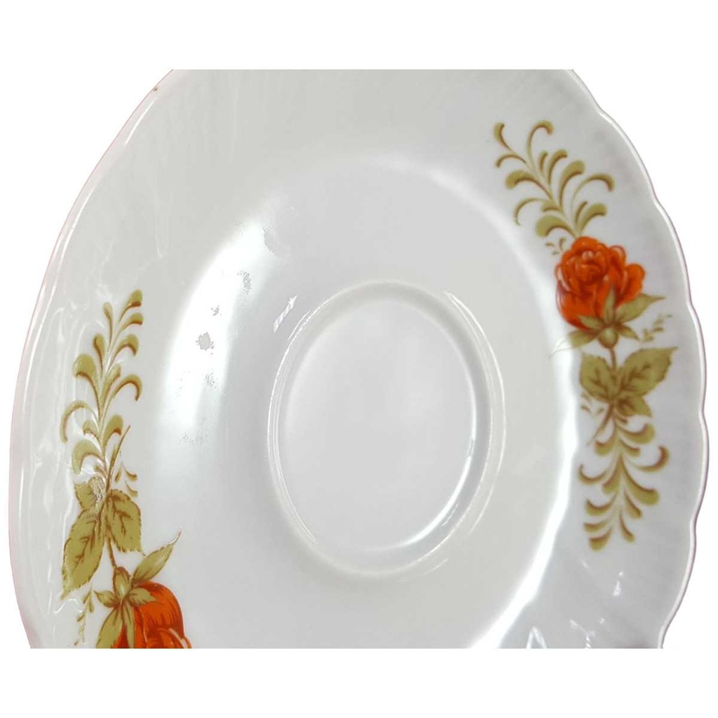 [45816224] Untertasse für Kaffee 14,5 cm Winterling Kirchenlamitz Rillenrelief Orange Blume gebraucht - akzeptabel Bild 2