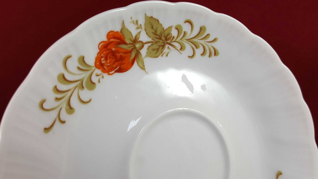 [45816224] Untertasse für Kaffee 14,5 cm Winterling Kirchenlamitz Rillenrelief Orange Blume gebraucht - akzeptabel Bild 3