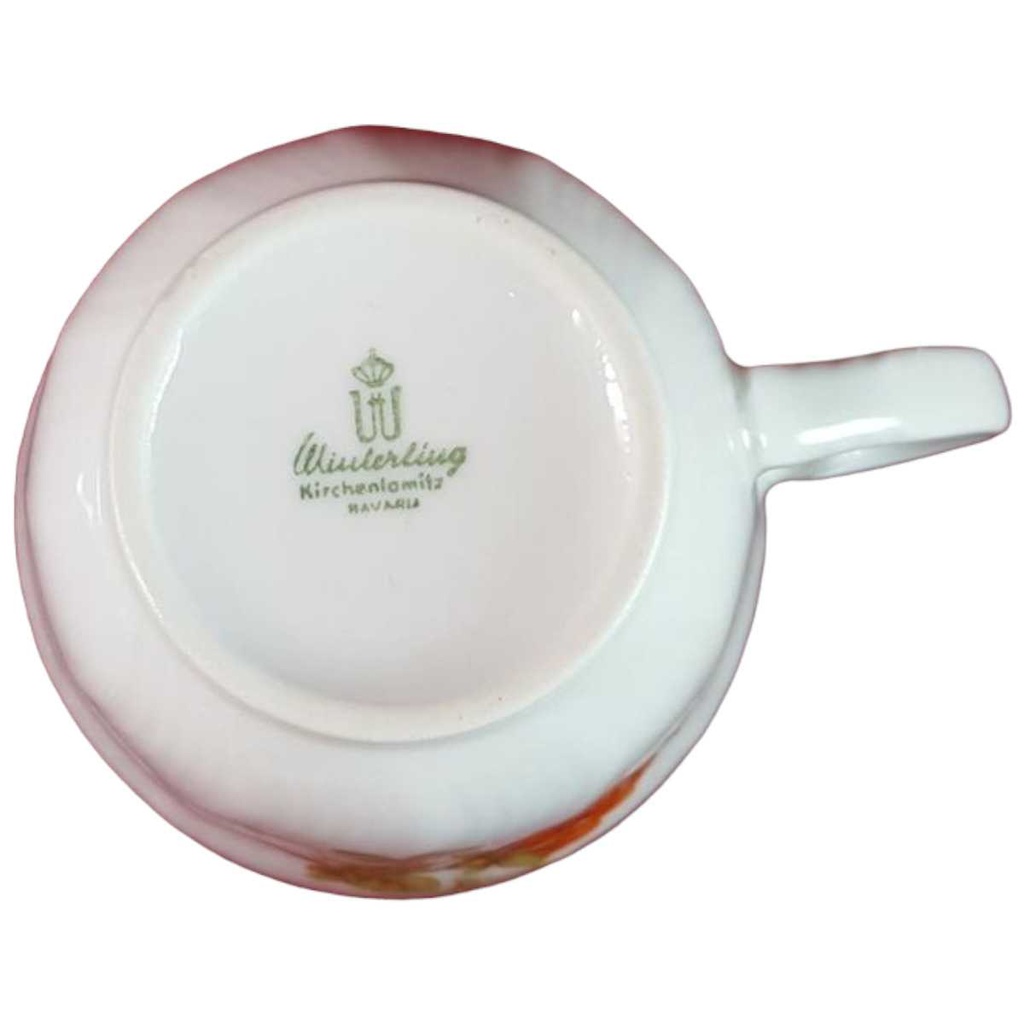 [45816225] Kaffeetasse Tasse Winterling Kirchenlamitz Rillenrelief Orange Blume Bild 2