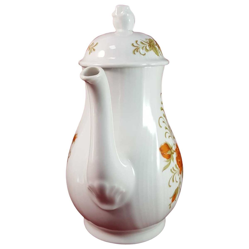 [45816226] Kaffeekanne Kanne 1,4 L Winterling Kirchenlamitz Rillenrelief Orange Blume gebraucht - sehr gut Bild 2