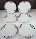 [2119120] 6er Set Speiseteller Essteller 24,5 cm Mitterteich Form 890 blau grün rot Blumendekor Blumen gebraucht - gut Bild 3