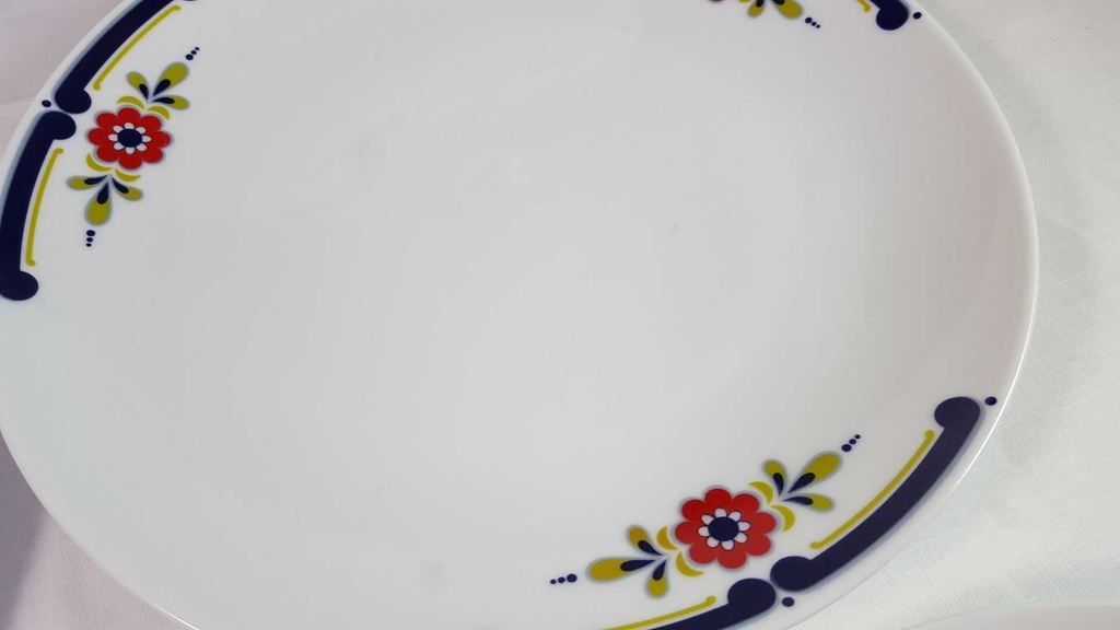 [2119120] 6er Set Speiseteller Essteller 24,5 cm Mitterteich Form 890 blau grün rot Blumendekor Blumen gebraucht - gut Bild 5
