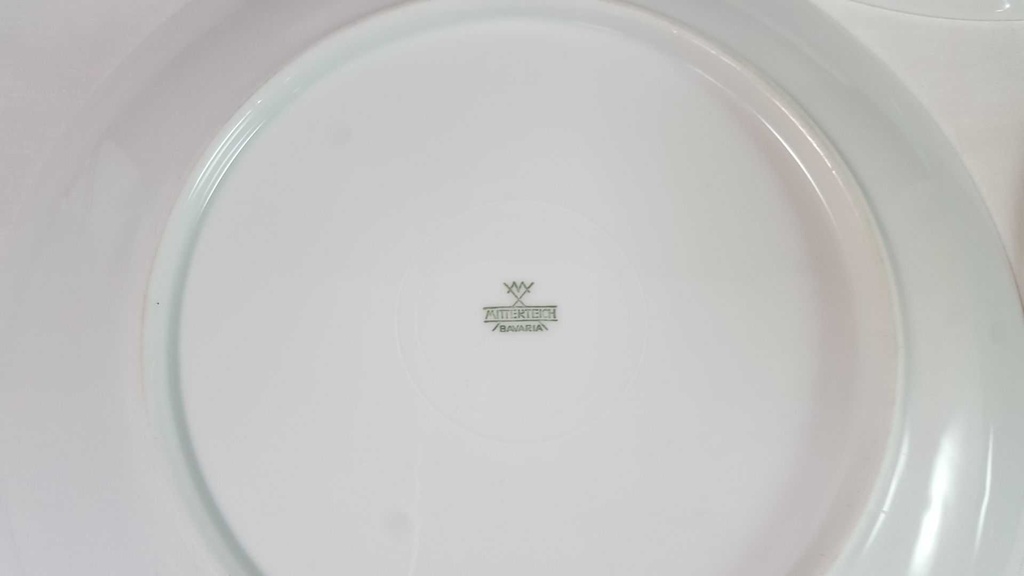 [2119120] 6er Set Speiseteller Essteller 24,5 cm Mitterteich Form 890 blau grün rot Blumendekor Blumen gebraucht - gut Bild 7