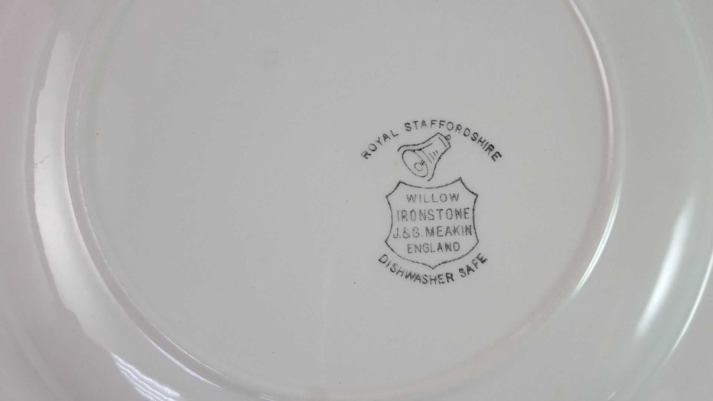[45816236] Speiseteller Essteller 25 cm J & G Meakin England Royal Staffordshire Willow grün gebraucht - gut Bild 6