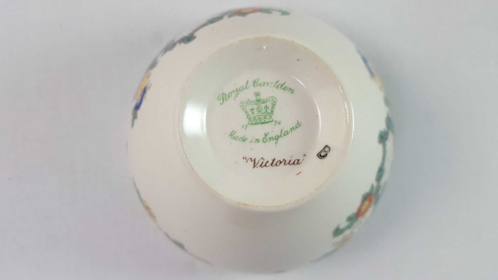 [45816239] Zuckerdose Zuckerschale Royal Cauldon Victoria gebraucht - akzeptabel Bild 6