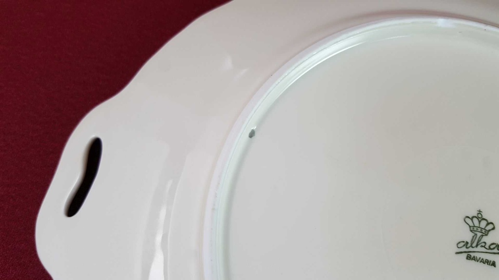 [45816240] Servierplatte Tortenplatte Kuchenplatte Tortenständer mit Griffen Kaiser Porzellan Alka Kunst Beige Bavaria gebraucht - akzeptabel Bild 6