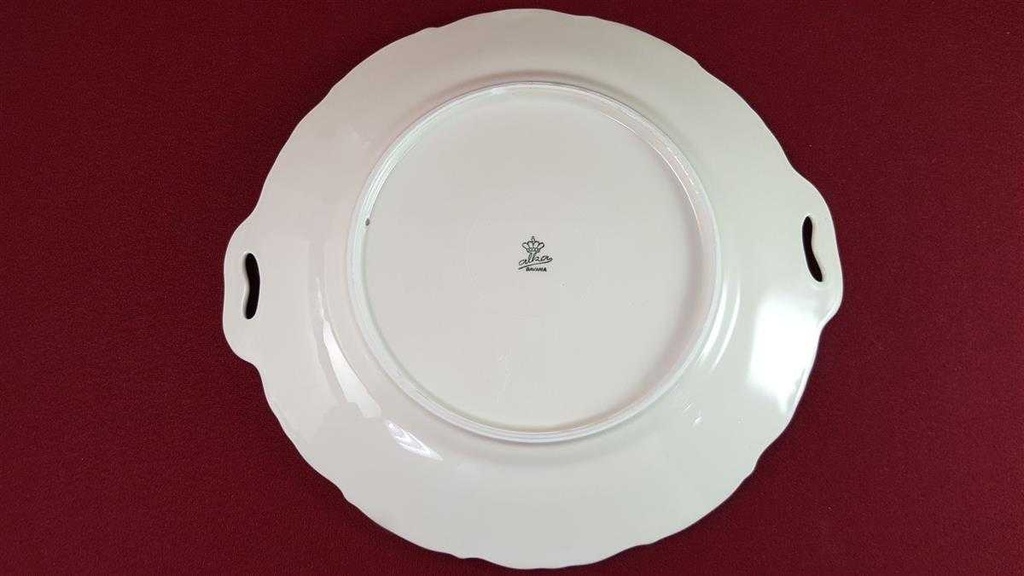 [45816240] Servierplatte Tortenplatte Kuchenplatte Tortenständer mit Griffen Kaiser Porzellan Alka Kunst Beige Bavaria gebraucht - akzeptabel Bild 9