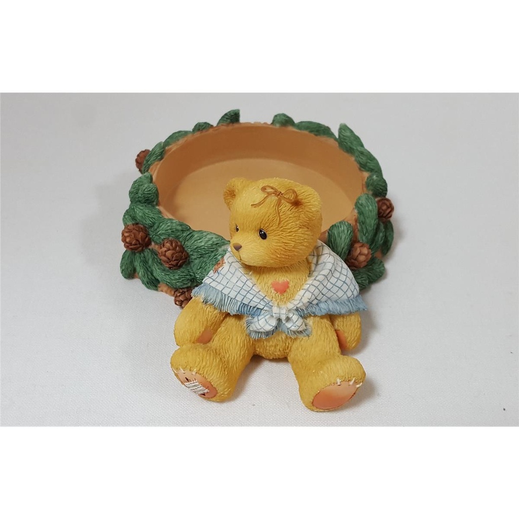 [45816251] Kerzenhalter mit OVP Cherished Teddies Girl With Pinecones Pillar Candleholder 1998 gebraucht - neuwertig Bild 2