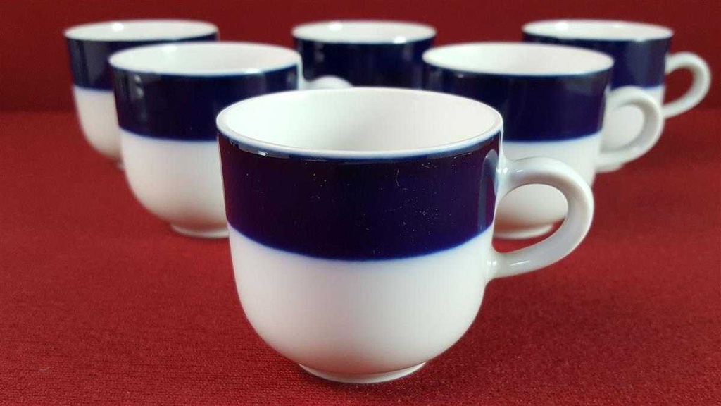 [2119121] 6er Set Mokkatasse Tasse Espressotasse Winterling Kirchenlamitz Scharffeuer Echt Kobalt Blau gebraucht - gut Bild 3