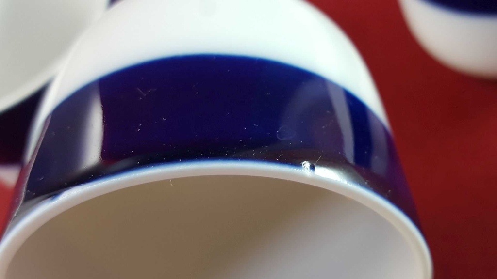 [2119121] 6er Set Mokkatasse Tasse Espressotasse Winterling Kirchenlamitz Scharffeuer Echt Kobalt Blau gebraucht - gut Bild 7