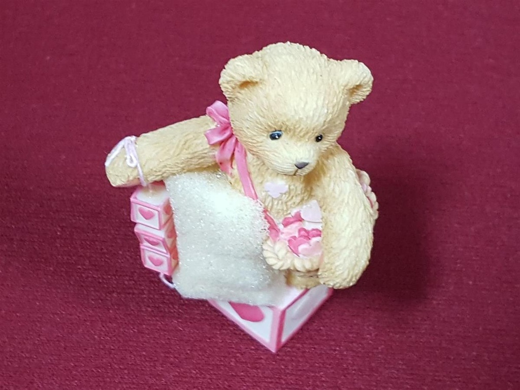 [45816258] Figur mit OVP Cherished Teddies Bear With Heart Dangling Blocks 1996 gebraucht - neuwertig Bild 2