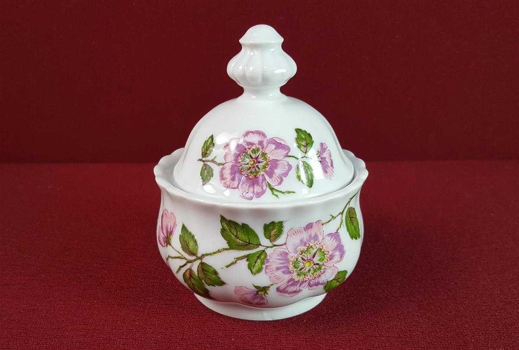 [45816275] Zuckerdose Retsch Wunsiedel Violett Blumendekor Blumen gebraucht - sehr gut Bild 4