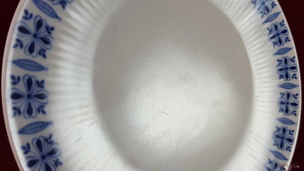 [45816278] Kuchenteller Dessertteller Frühstücksteller 100 Jahre 20,3 cm Bareuther Waldsassen blau Band gebraucht - akzeptabel Bild 3