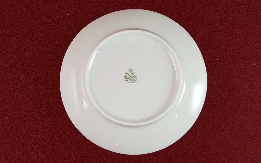 [45816278] Kuchenteller Dessertteller Frühstücksteller 100 Jahre 20,3 cm Bareuther Waldsassen blau Band gebraucht - akzeptabel Bild 6