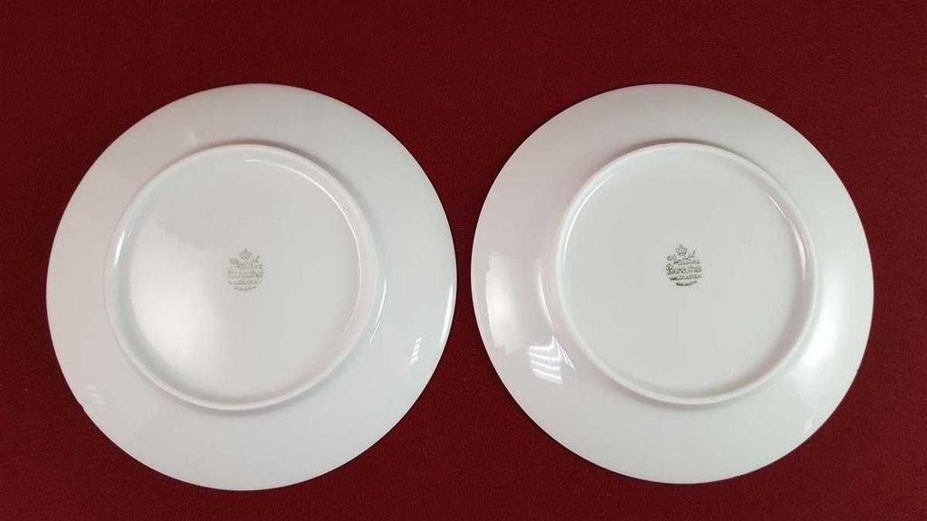 [2119122] 2er Set Kuchenteller Dessertteller Frühstücksteller 100 Jahre 20,3 cm Bareuther Waldsassen blau Band gebraucht - akzeptabel Bild 6