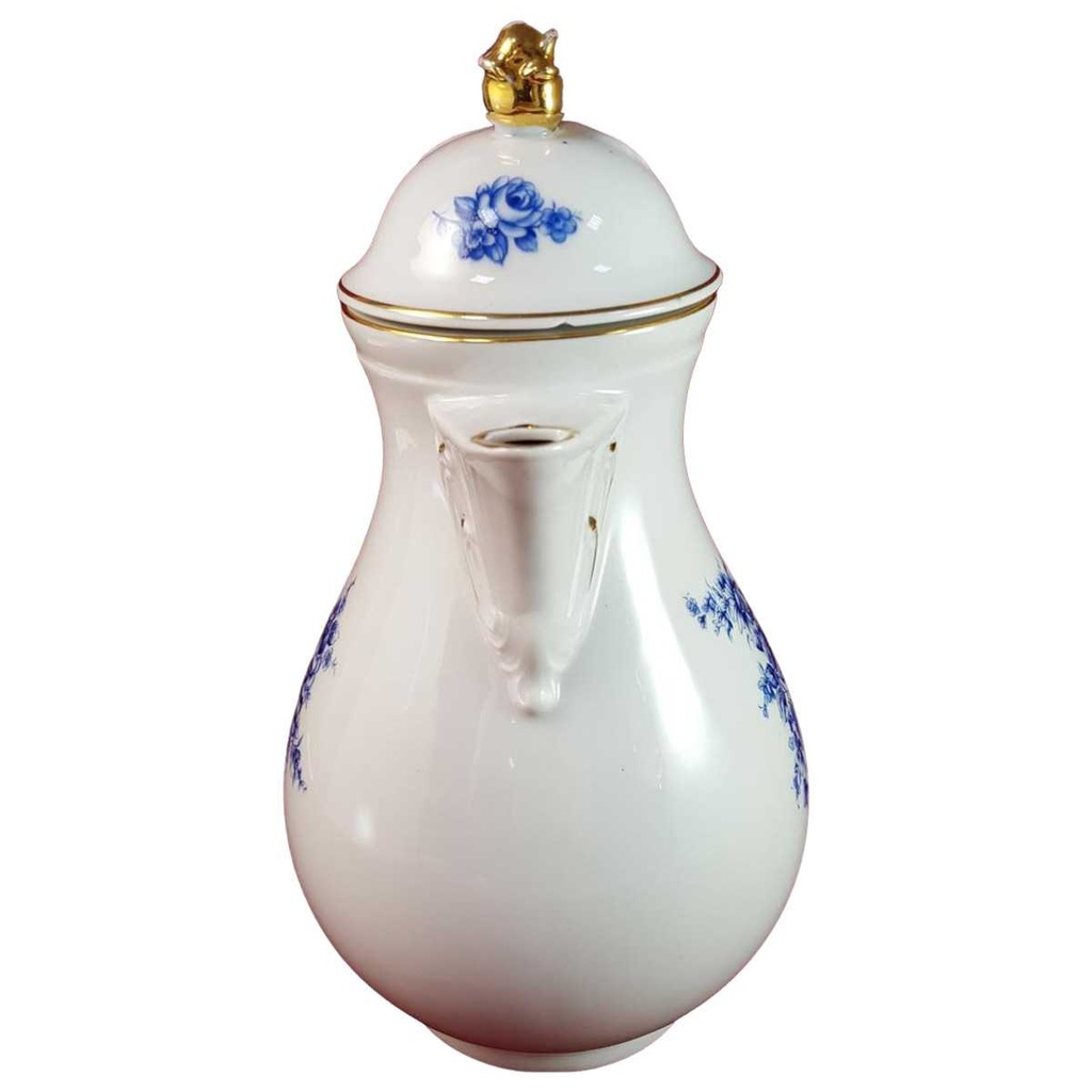 [45816284] Kaffeekanne Kanne Goldrand 1,4 L Schaller blaue Blumendekor mit Blumen Blau gebraucht - akzeptabel Bild 2