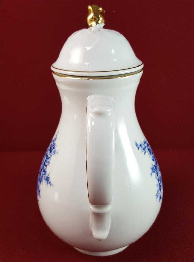 [45816284] Kaffeekanne Kanne Goldrand 1,4 L Schaller blaue Blumendekor mit Blumen Blau gebraucht - akzeptabel Bild 4