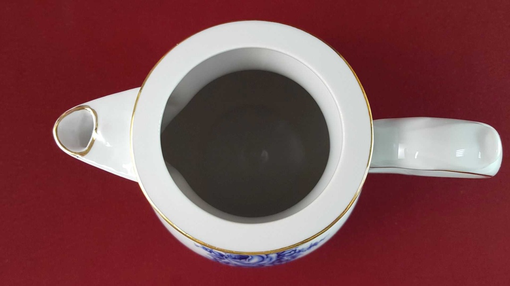[45816284] Kaffeekanne Kanne Goldrand 1,4 L Schaller blaue Blumendekor mit Blumen Blau gebraucht - akzeptabel Bild 8