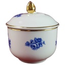 [45816287] Zuckerdose Goldrand Schaller blaue Blumendekor mit Blumen Blau gebraucht - gut Bild 2