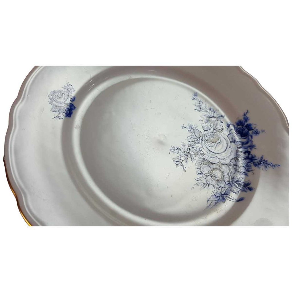 [45816288] Kuchenteller Dessertteller Frühstücksteller Goldrand 19,8 cm Schaller blaue Blumendekor mit Blumen Blau gebraucht - akzeptabel Bild 2