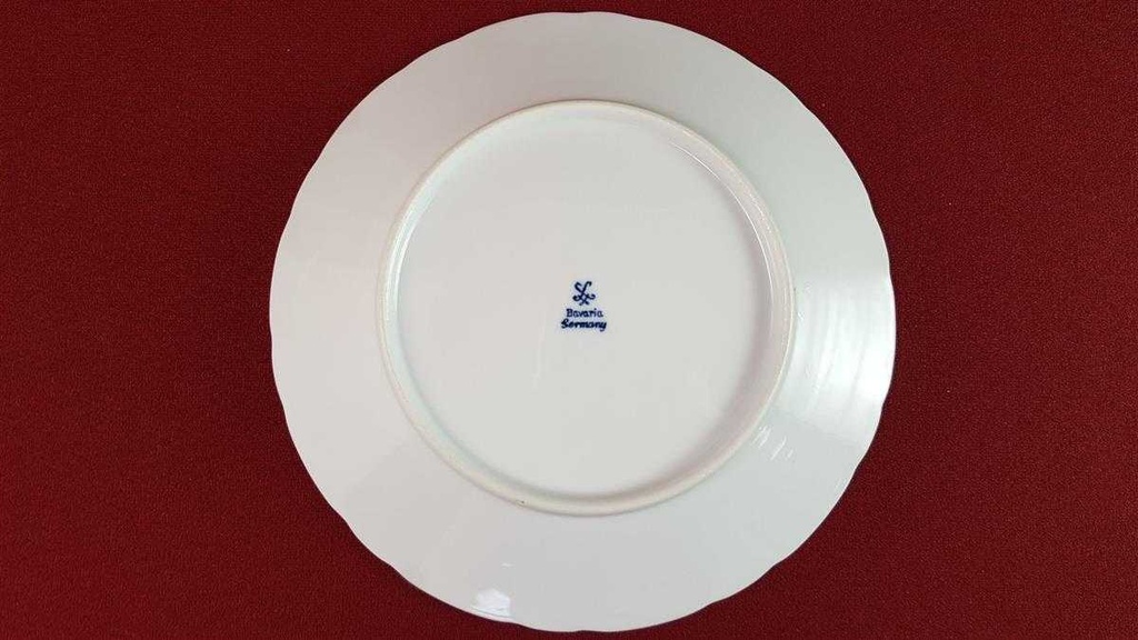 [45816288] Kuchenteller Dessertteller Frühstücksteller Goldrand 19,8 cm Schaller blaue Blumendekor mit Blumen Blau gebraucht - akzeptabel Bild 5