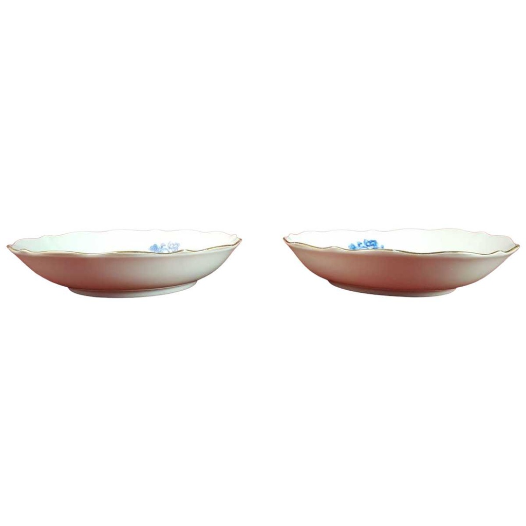 [2119123] 2er Set Untertasse Schale Goldrand 14 cm Schaller blaue Blumendekor mit Blumen Blau gebraucht - akzeptabel Bild 2