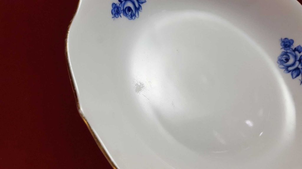 [2119123] 2er Set Untertasse Schale Goldrand 14 cm Schaller blaue Blumendekor mit Blumen Blau gebraucht - akzeptabel Bild 4