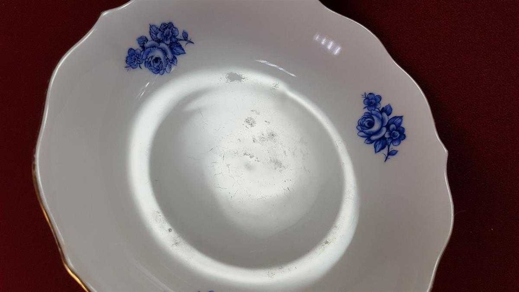 [2119123] 2er Set Untertasse Schale Goldrand 14 cm Schaller blaue Blumendekor mit Blumen Blau gebraucht - akzeptabel Bild 5