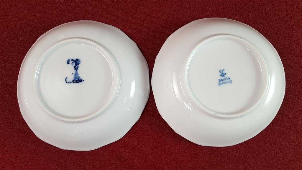 [2119123] 2er Set Untertasse Schale Goldrand 14 cm Schaller blaue Blumendekor mit Blumen Blau gebraucht - akzeptabel Bild 6