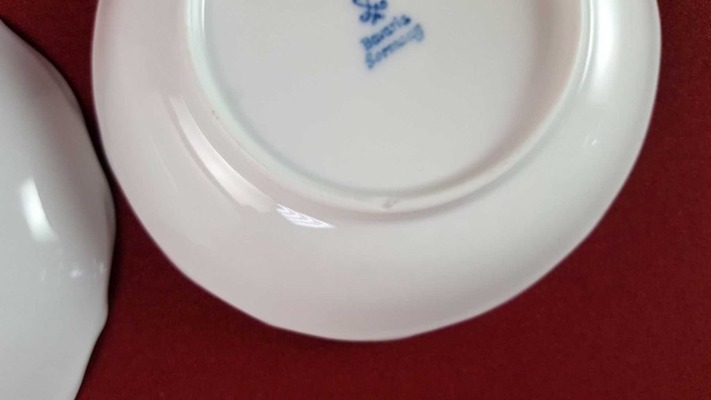 [2119123] 2er Set Untertasse Schale Goldrand 14 cm Schaller blaue Blumendekor mit Blumen Blau gebraucht - akzeptabel Bild 7