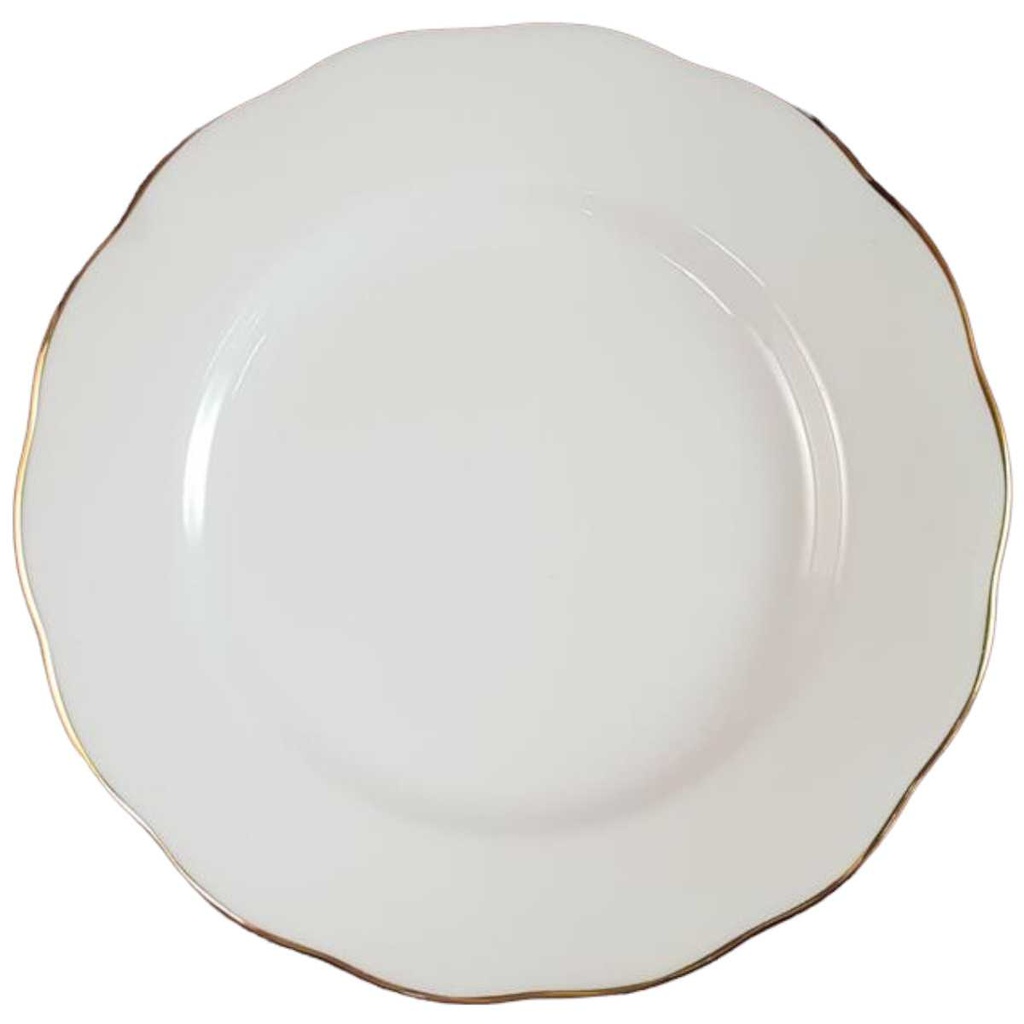 [45816292] Kuchenteller Dessertteller Frühstücksteller Goldrand 21 cm Royal Vale Weiß mit gebraucht - sehr gut Bild 2