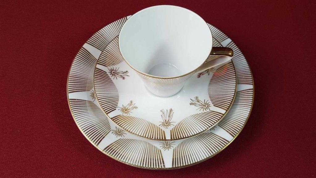 [45816306] Sammelgedeck Golddekor 3tlg Schaller Sammeltassen gebraucht - gut Bild 3