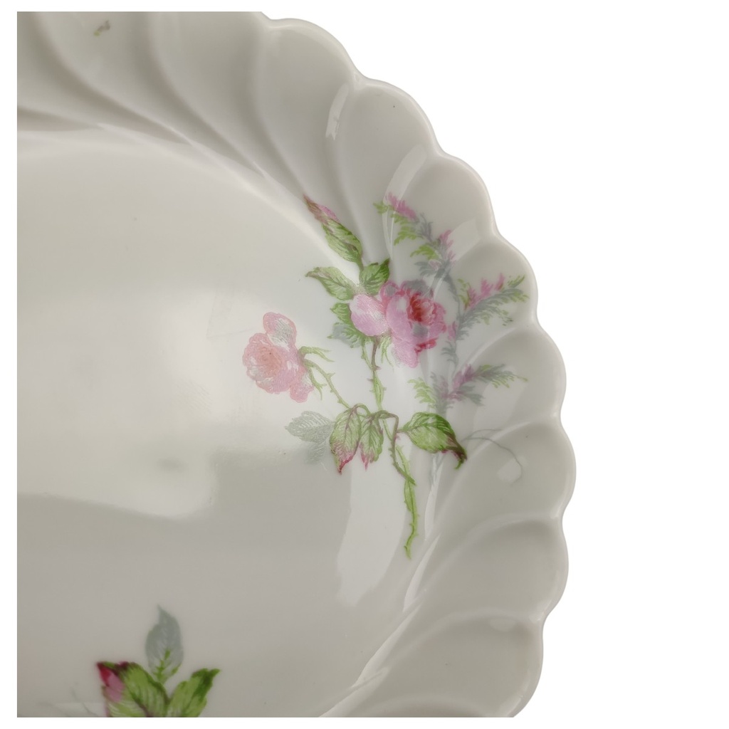[4581631] Konfektschale Teebeutelablage Gebäckschälchen 11 cm Haviland Limoges Torse Rosendekor gebraucht - sehr gut Bild 3