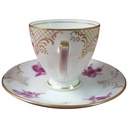 [45816326] Mokkatasse mit Untertasse Tasse Espressotasse Golddekor Königl. pr. Tettau München rote Blumen gebraucht - sehr gut Bild 2