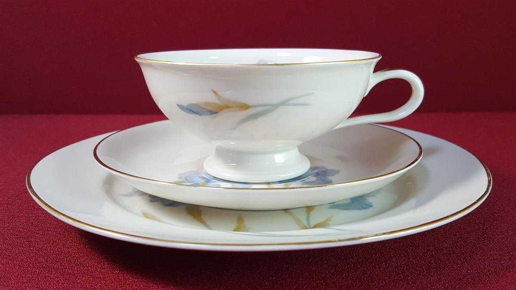 [45816329] Sammelgedeck Teeset Goldrand 3tlg Thomas Porzellan Blumen gebraucht - gut Bild 3